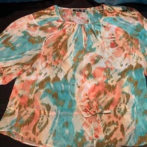Apt 9 Womens Sheer and Tie blouse